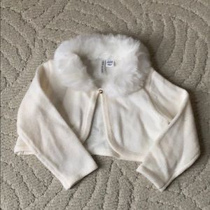 Janie and Jack faux fur cardigan 12-18 months